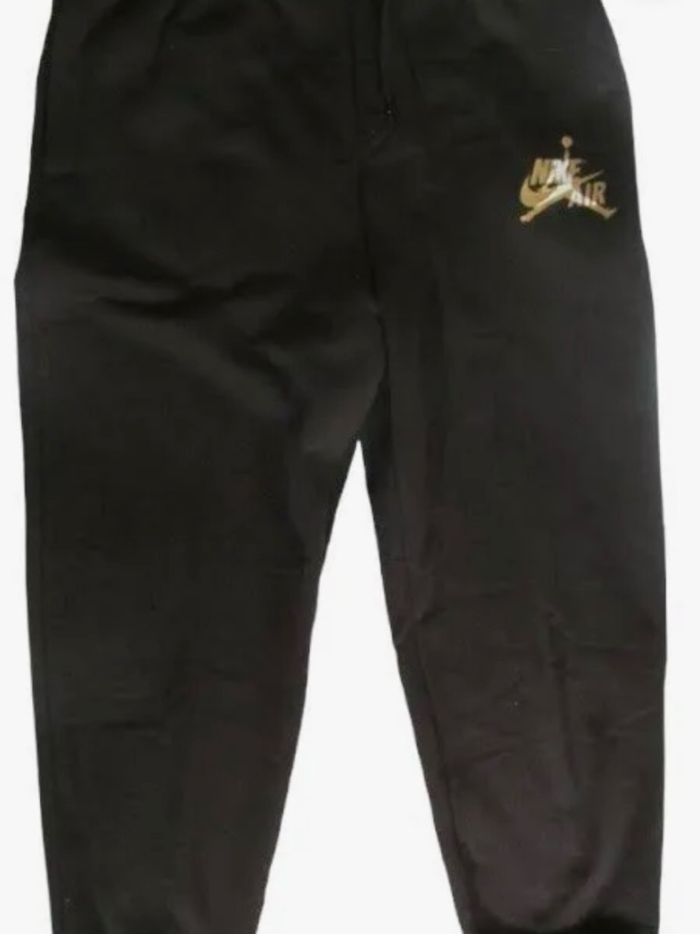 Nike Kids' Black Jogger Sweatpants with Gold Logo and markings